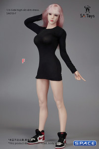 1/6 Scale zipper Dress (black)