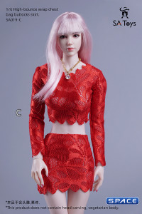 1/6 Scale flower Shirt and Skirt (Red)