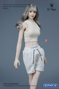 1/6 Scale female Sportswear with Hoodie (grey)