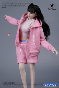 1/6 Scale female Sportswear with Hoodie (pink)