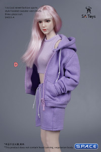 1/6 Scale female Sportswear with Hoodie (purple)