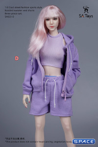 1/6 Scale female Sportswear with Hoodie (purple)