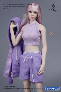 1/6 Scale female Sportswear with Hoodie (purple)