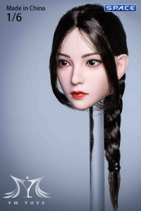 1/6 Scale Akiko Head Sculpt (dark brown braid)