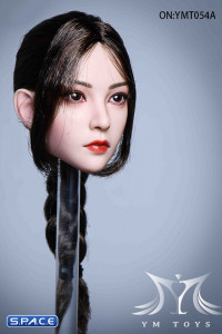 1/6 Scale Akiko Head Sculpt (dark brown braid)
