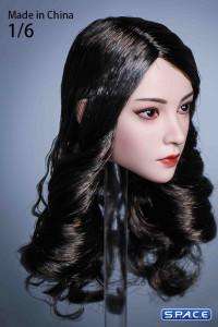 1/6 Scale Akiko Head Sculpt (dark brown curly hair)