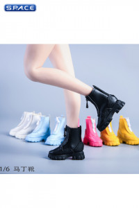 1/6 Scale Womens Platform Sole Ankle Boots (black)