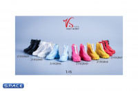 1/6 Scale Womens Platform Sole Ankle Boots (white)