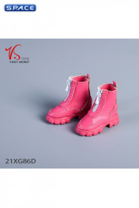 1/6 Scale Womens Platform Sole Ankle Boots (pink)