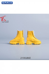 1/6 Scale Womens Platform Sole Ankle Boots (yellow)
