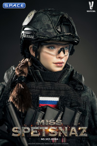 1/6 Scale Miss Spetsnaz with black Vest - MCB Camouflage Russian Combat Women Soldier