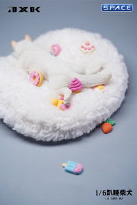 1/6 Scale Shiba Inu - sleeping on stomach (white)