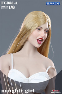 1/6 Scale Naughty Girl Yoki Head Sculpt (blonde hair)