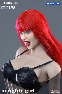 1/6 Scale Naughty Girl Yoki Head Sculpt (red hair)