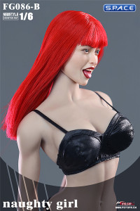 1/6 Scale Naughty Girl Yoki Head Sculpt (red hair)