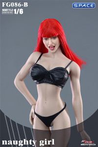 1/6 Scale Naughty Girl Yoki Head Sculpt (red hair)