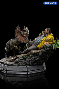 1/10 Scale Dennis Nedry meets the Dilophosaurus Deluxe Art Scale Statue (Jurassic Park)