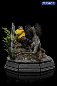 1/10 Scale Dennis Nedry meets the Dilophosaurus Deluxe Art Scale Statue (Jurassic Park)