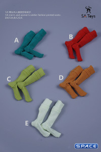 1/6 Scale unisex fashion printed Socks (emerald green)
