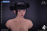 1/6 Scale Natsuki glancing sideways Head Sculpt (black space buns)