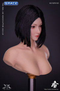 1/6 Scale Natsuki looking straight Head Sculpt (black shag)