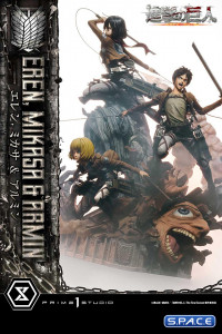 1/4 Scale Eren, Mikasa & Armin Ultimate Premium Masterline Statue (Attack on Titan)