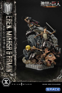 1/4 Scale Eren, Mikasa & Armin Ultimate Premium Masterline Statue (Attack on Titan)