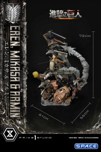 1/4 Scale Eren, Mikasa & Armin Ultimate Premium Masterline Statue (Attack on Titan)