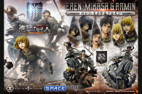 1/4 Scale Eren, Mikasa & Armin Deluxe Ultimate Premium Masterline Statue - Bonus Version (Attack on Titan)