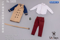 1/6 Scale male Trench Coat Set (beige with Jeans sleeve)