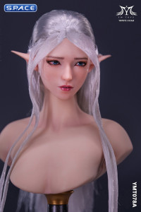 1/6 Scale Elf Twin Ai Head Sculpt (white hair)