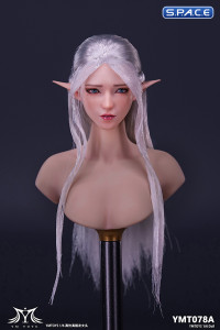 1/6 Scale Elf Twin Ai Head Sculpt (white hair)