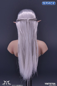 1/6 Scale Elf Twin Ai Head Sculpt (white hair)