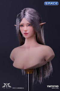 1/6 Scale Elf Twin Ai Head Sculpt (silver hair)