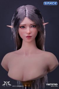 1/6 Scale Elf Twin Ai Head Sculpt (silver hair)