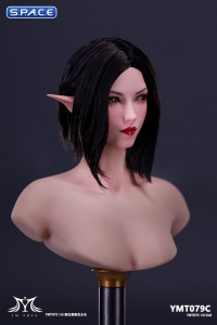 1/6 Scale Elf Twin Mei Head Sculpt (black hair)