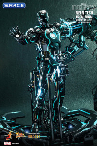 1/6 Scale Neon Tech Iron Man with Suit-Up Gantry Movie Masterpiece MMS672D50 (Iron Man 2)