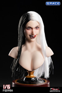 1/6 Scale Vampire Lady Head Sculpt (black & white hair)