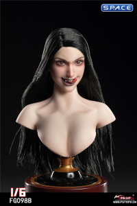 1/6 Scale Vampire Lady Head Sculpt (black hair)