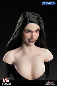 1/6 Scale Vampire Lady Head Sculpt (black hair)