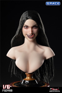 1/6 Scale Vampire Lady Head Sculpt (black hair)