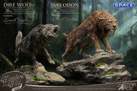 Smilodon & Dire Wolf Statue Set (Wonders of the Wild)