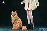 1/6 Scale sitting Maine Coon (red)