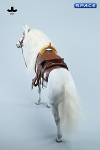 1/6 Scale Akhal Teke Horse with Harness (white)