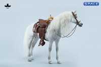 1/6 Scale Akhal Teke Horse with Harness (white)