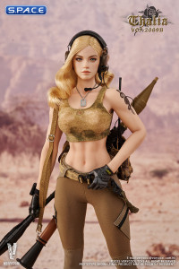 1/6 Scale Desert Female Soldier Thalia - blonde hair Version
