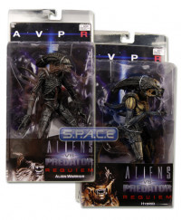 Set of 2: Alien Warrior & PredAlien Hybrid (Alien vs. Predator Requiem Series 1)
