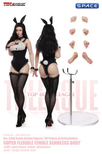 1/6 Scale Seamless Female Body with head sculpt SR-AD01H - black Bunny Version (large breast/pale)