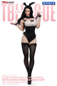 1/6 Scale Seamless Female Body with head sculpt SR-AD01H - black Bunny Version (large breast/pale)