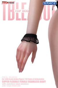 1/6 Scale Seamless Female Body with head sculpt SR-AD01H - black Bunny Version (large breast/pale)